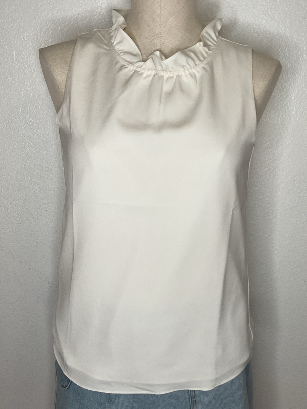 J. Crew Ruffle Neck Sleeveless Blouse Top Camisole